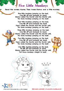 nursery rhymes free printable - teach story retelling with nursery